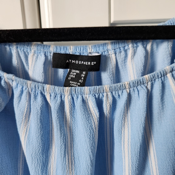 ATMOSPHERE Stripped blouse white and blue, size 6 - Picture 3 of 3